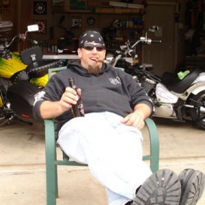 Just lounging having a smoke and a Bud Light, yes, Bud Light!