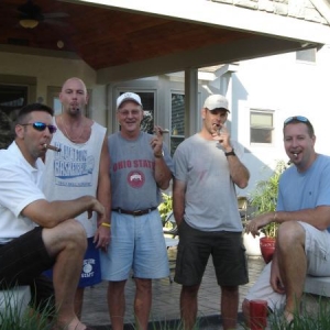 From L-R - Brothers Gary and Greg, my dad Gary, brother Grant and me.

Father's Day 2008 get together.  Smokin well aged Dunhill Nicaraguans