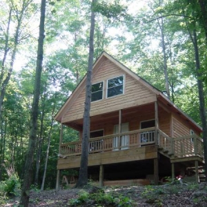 Our little cabin in the woods.  20 x 20 sitting on 27 acres.  No electric, no water...yet.