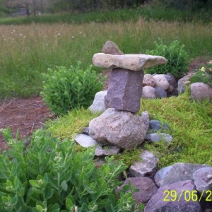 Sun Dial I built in my rock garden, it is accurate twice a year.