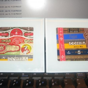 cigar band coasters I made, my personal one is on the right