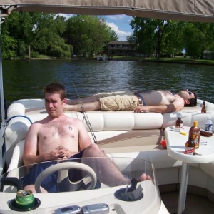 Out on boat on the lake with my brother from another mother Geoff