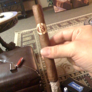 Smoking a Vegas Robaina Don Alejandro in the cigar lounge at a local b&m. Freakin' AWESOME cigar.