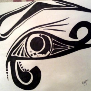 A modern-Egyptian eye. Magic marker. ORIGINAL