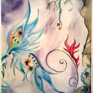 Water Color. A tree in the shape of a woman and butterfly wings. GIFTED.
ORIGINAL