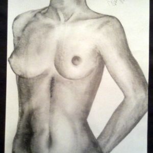 Pencil. The body of a naked woman. COPIED FROM A BOOK.