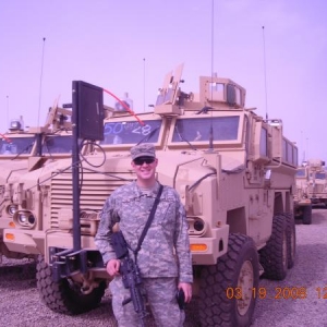 me in front of the latest army medical ambulance
