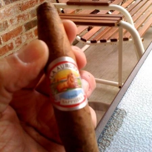 La Aurora 1-19-10.  Received in a bomb from Derek (tatuajeguy), so I smoked it to celebrate the arrival of his newborn daughter, Savannah!