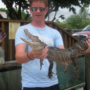 in Florida, holding a baby gator. haha, that was fun