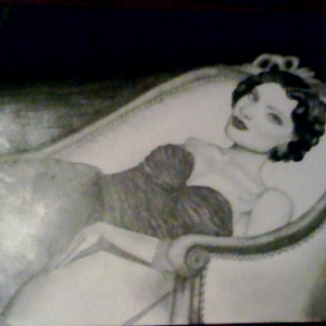 Pencil drawing. Model: Shalom Harlow