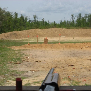 well the rules said no "skeet shooting" or get a big fine... no rule about shooting clay targets.... hahaha