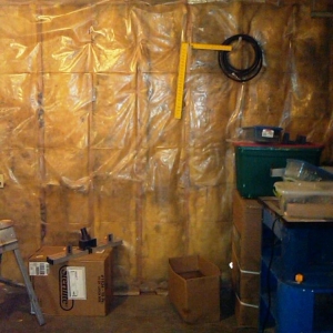 Garage walls before any work was done.