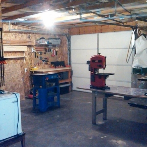 View from the bench area out to rest of shop.