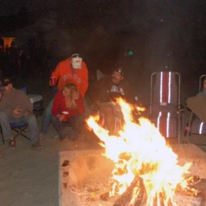 settling in around the fire