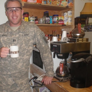 Captain Hart enjoying some Coffee sent by KidRock