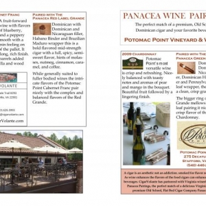 Panacea Pairings - Potomac Point Winery. Potomac Point carries all of the cigars listed in their tasting room in Stafford, VA.
