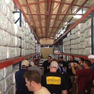 Tobacco bales in storage at My Father Cigars