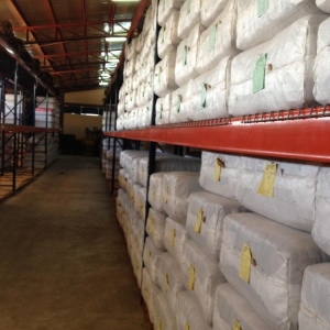 Tobacco bales in storage at My Father Cigars