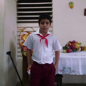 Middle School Kid In School Uniform