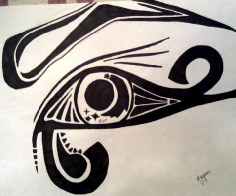 A modern-Egyptian eye. Magic marker. ORIGINAL