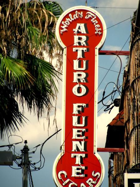 Arturo Fuente cigars sign in Tampa, Florida