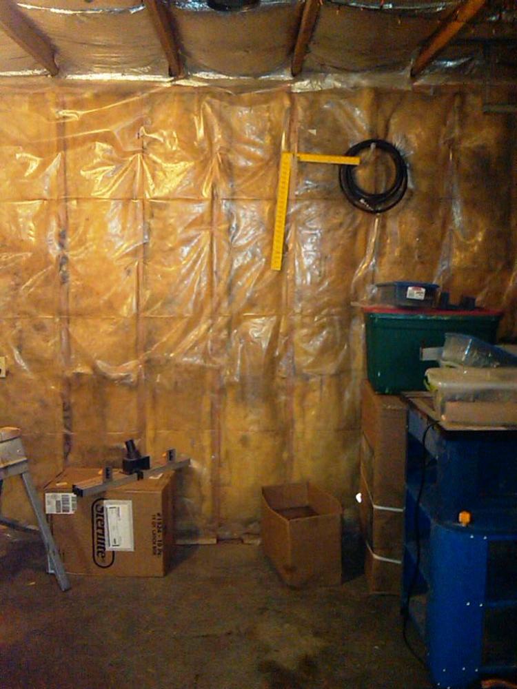 Garage walls before any work was done.