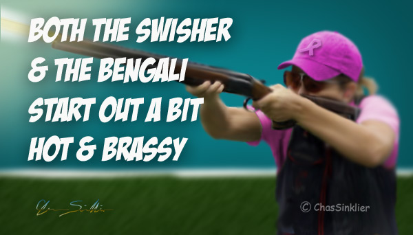 Here we are lighting 'em up!  Sadly, both the Swisher and the Bengali start off on the Hot & Brassy side - with the Swisher just edging out the Bengali in Grassiness ~:0)