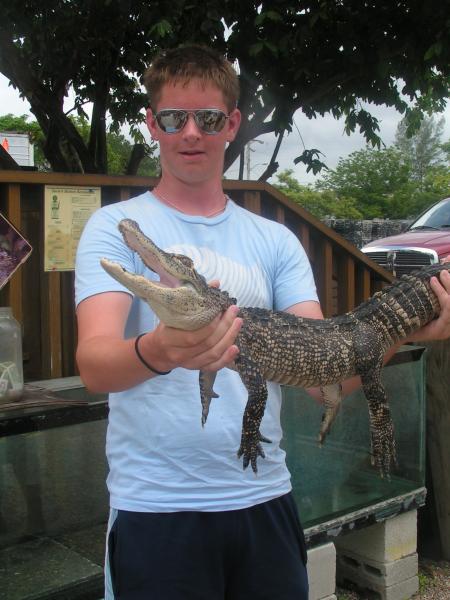 in Florida, holding a baby gator. haha, that was fun