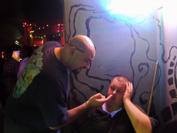 My buddy Adam passed out @ a local bar...