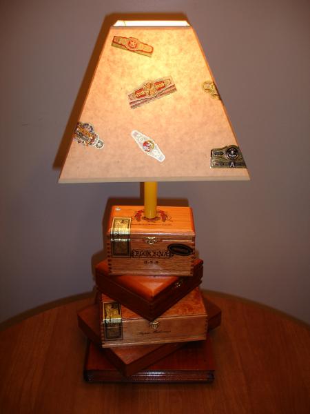 My first cigar box lamp.
