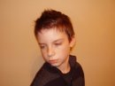 my youngest son Daniel, posing with a new haircut