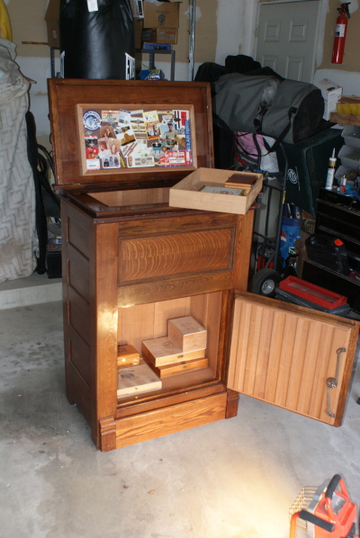 Overall view with both doors open.  Original working hardware installed on the door.