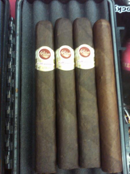 Padron Millenniums and a fresh, hand-rolled DPG.