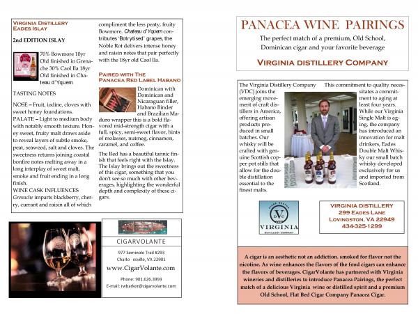 Panacea Pairings - Virginia Distillery