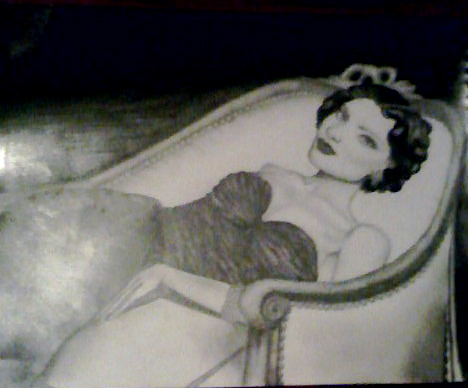 Pencil drawing. Model: Shalom Harlow