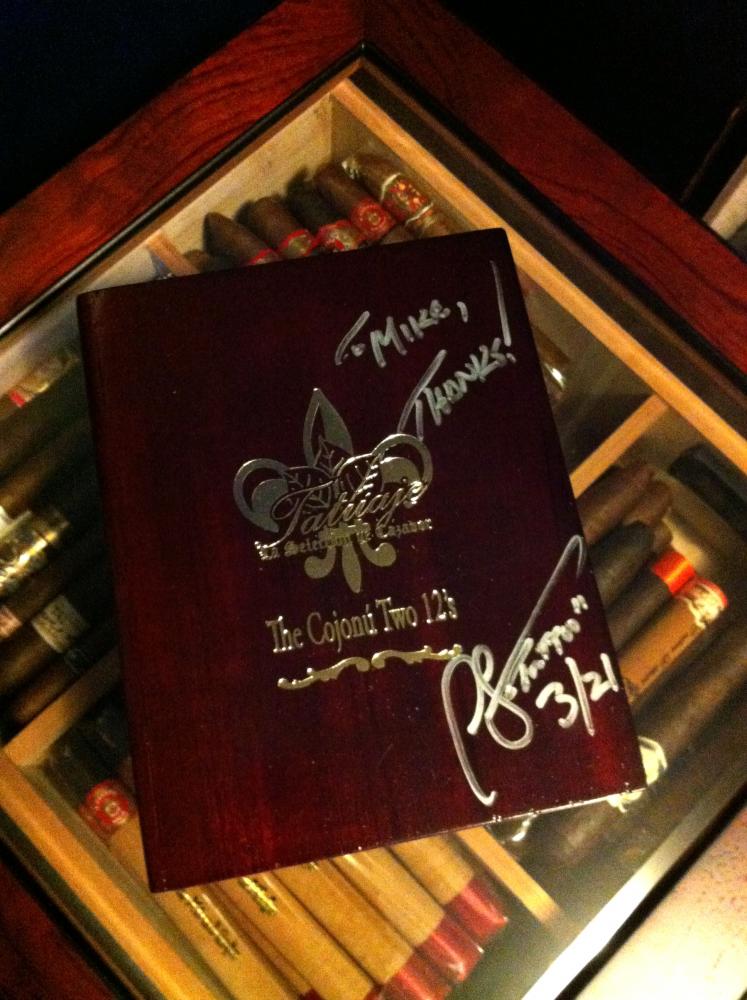 Pete Johnson Signed Cigar Box   March 21, 2012