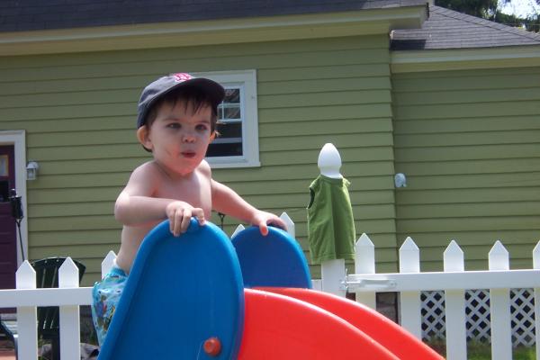 Sam at kiddy pool