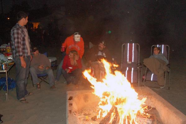 settling in around the fire