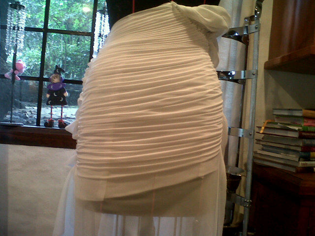 Skirt part from the strapless dress.