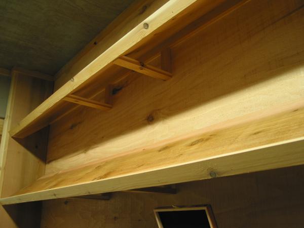 Sloped shelving (left half of humidor)