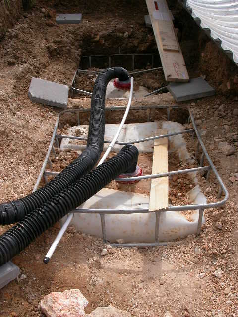 Tanks buried and plumbed