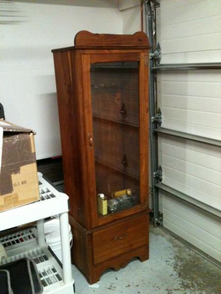 The beginning... old handmade gun cabinet found on craigslist for $25.