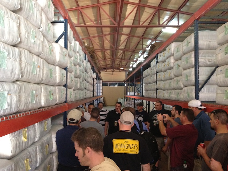Tobacco bales in storage at My Father Cigars