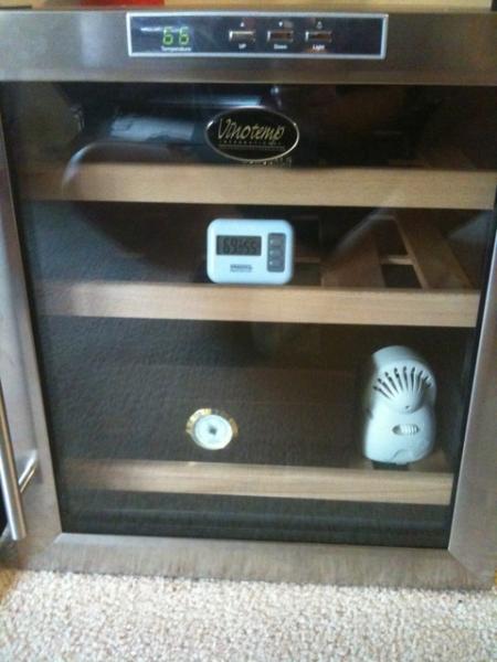 Vino waiting for drawers and beads, just keeping my humidor cool.