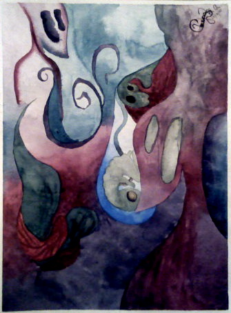 Water Color. Something i had to draw because i saw something freakish in one of my moms paintings. ORIGINAL
