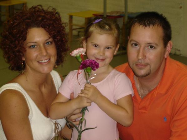 Wife and daughter at ballet recital