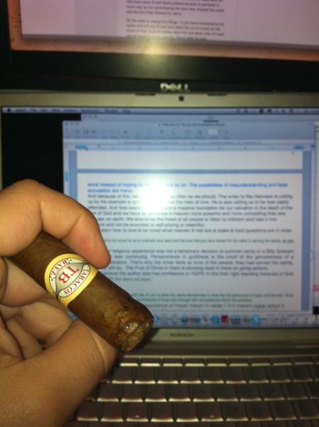 Writing a Sermon while enjoying a Don Pepin Tabacos Baez