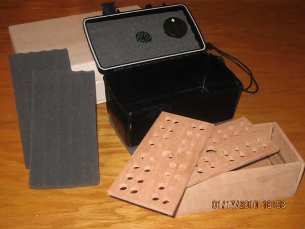 Xikar Liner 001: Scalloped foam inserts / separators came with the humidor.  Perforated Spanish Cedar Shelves and liner shown in foreground.